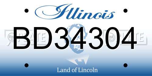 BD34304 Illinois License Plate