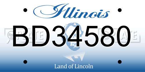 BD34580 Illinois License Plate