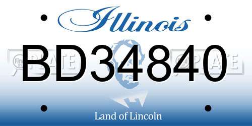 BD34840 Illinois License Plate