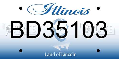 BD35103 Illinois License Plate