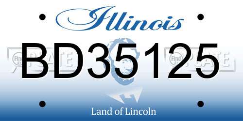 BD35125 Illinois License Plate