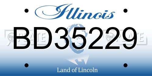 BD35229 Illinois License Plate