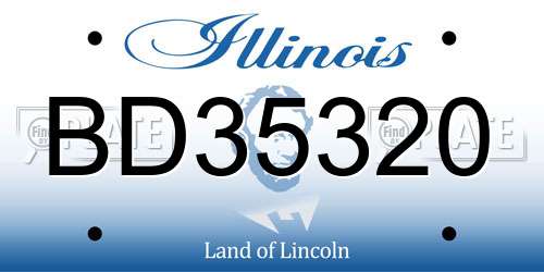 BD35320 Illinois License Plate