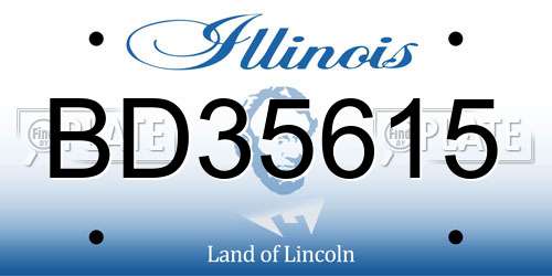 BD35615 Illinois License Plate