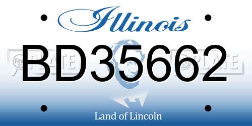 BD35662 Illinois License Plate