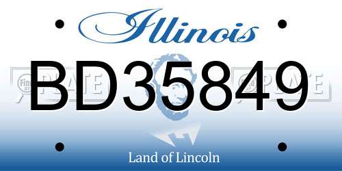 BD35849 Illinois License Plate