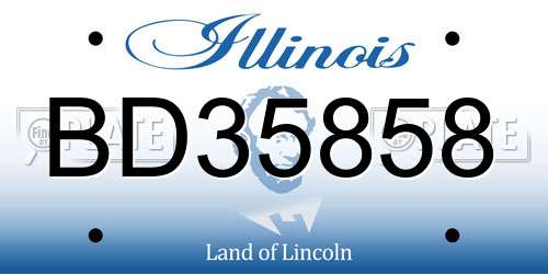 BD35858 Illinois License Plate