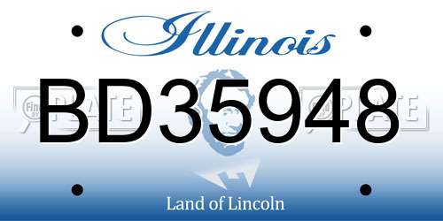 BD35948 Illinois License Plate