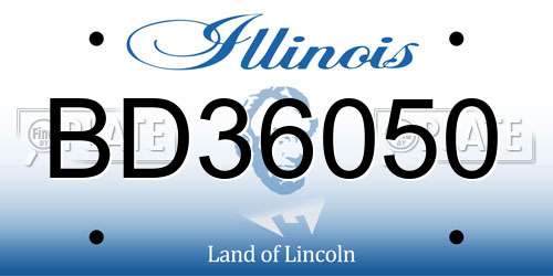 BD36050 Illinois License Plate