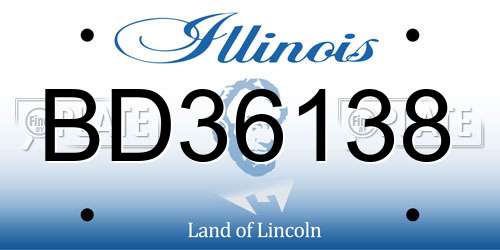 BD36138 Illinois License Plate