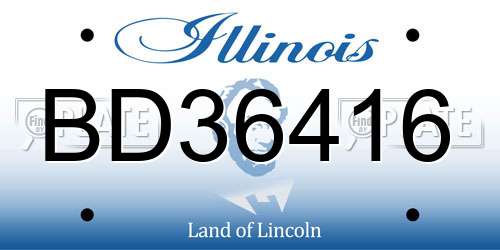 BD36416 Illinois License Plate