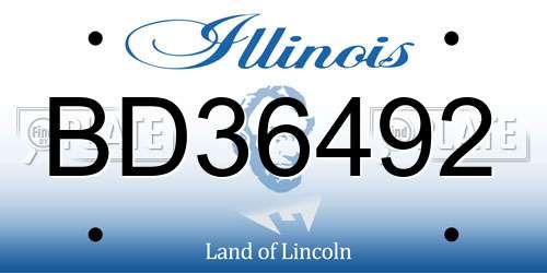 BD36492 Illinois License Plate