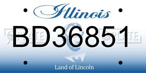 BD36851 Illinois License Plate
