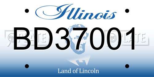 BD37001 Illinois License Plate