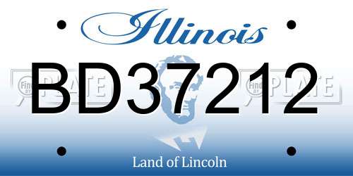 BD37212 Illinois License Plate