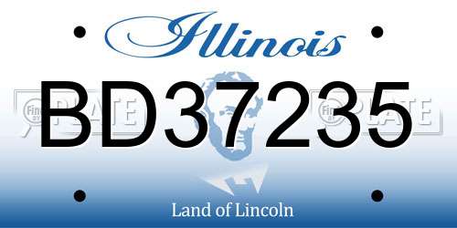 BD37235 Illinois License Plate