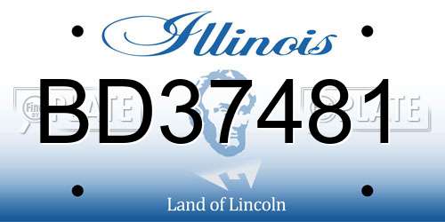 BD37481 Illinois License Plate
