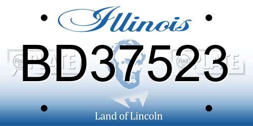 BD37523 Illinois License Plate