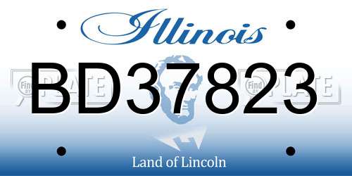 BD37823 Illinois License Plate