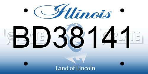 BD38141 Illinois License Plate