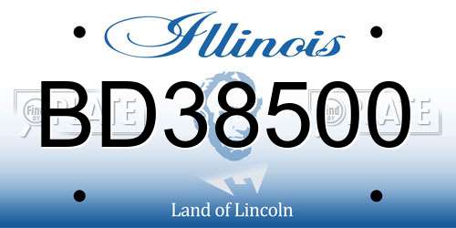 BD38500 Illinois License Plate