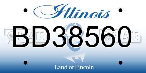 BD38560 Illinois License Plate