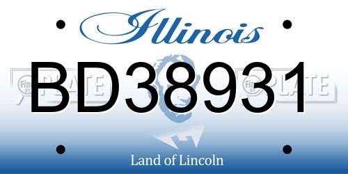 BD38931 Illinois License Plate
