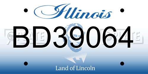 BD39064 Illinois License Plate