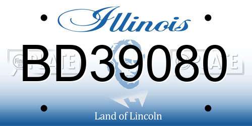 BD39080 Illinois License Plate