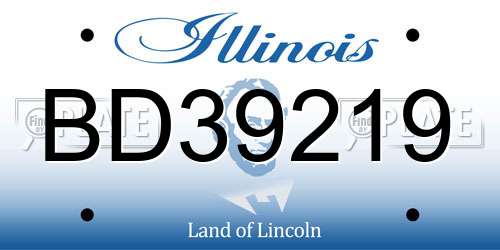 BD39219 Illinois License Plate