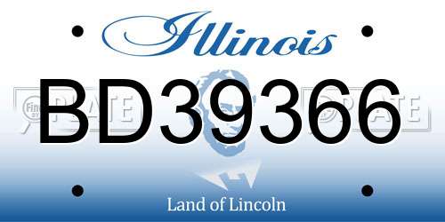 BD39366 Illinois License Plate