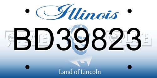 BD39823 Illinois License Plate