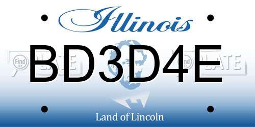 BD3D4E Illinois License Plate