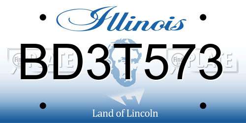 BD3T573 Illinois License Plate