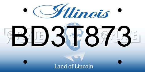 BD3T873 Illinois License Plate