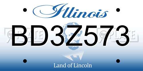 BD3Z573 Illinois License Plate