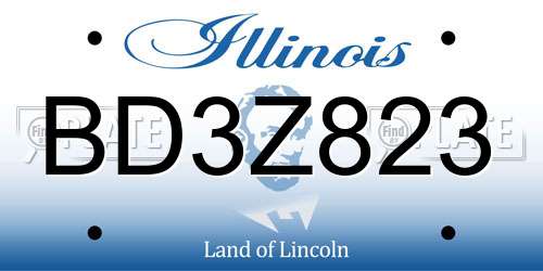 BD3Z823 Illinois License Plate