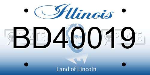 BD40019 Illinois License Plate