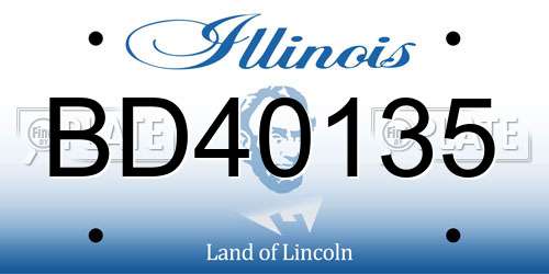 BD40135 Illinois License Plate