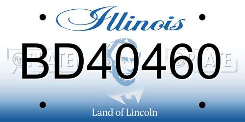BD40460 Illinois License Plate