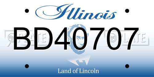 BD40707 Illinois License Plate