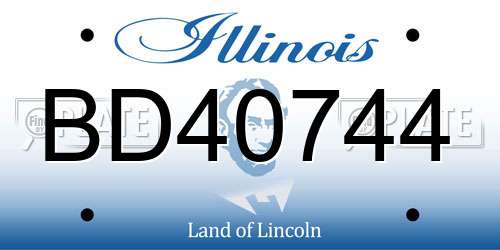 BD40744 Illinois License Plate
