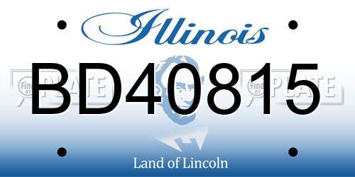BD40815 Illinois License Plate
