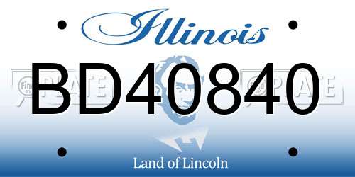BD40840 Illinois License Plate