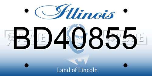 BD40855 Illinois License Plate