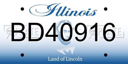 BD40916 Illinois License Plate