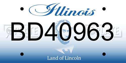 BD40963 Illinois License Plate