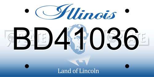 BD41036 Illinois License Plate