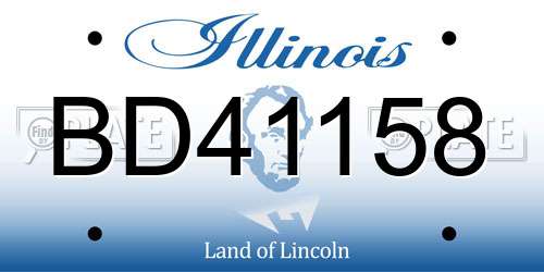 BD41158 Illinois License Plate