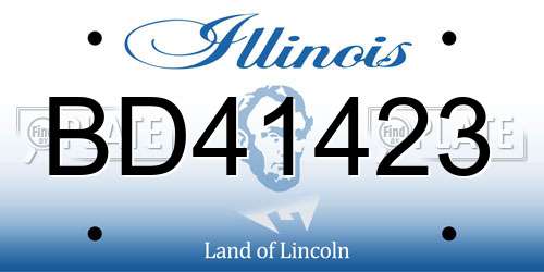 BD41423 Illinois License Plate
